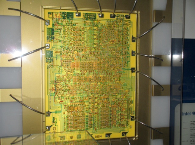 Magnified 4004 Mask Showing the 4004 Chip Layout