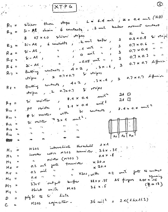 Handwritten Original Description XTPG Page 1